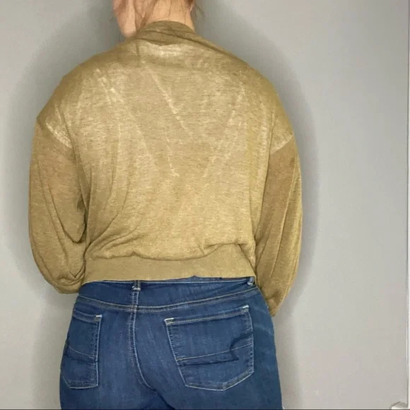 Zara Linen Blend Button Down Lightweight Cardigan Size Small - Picture 5 of 15